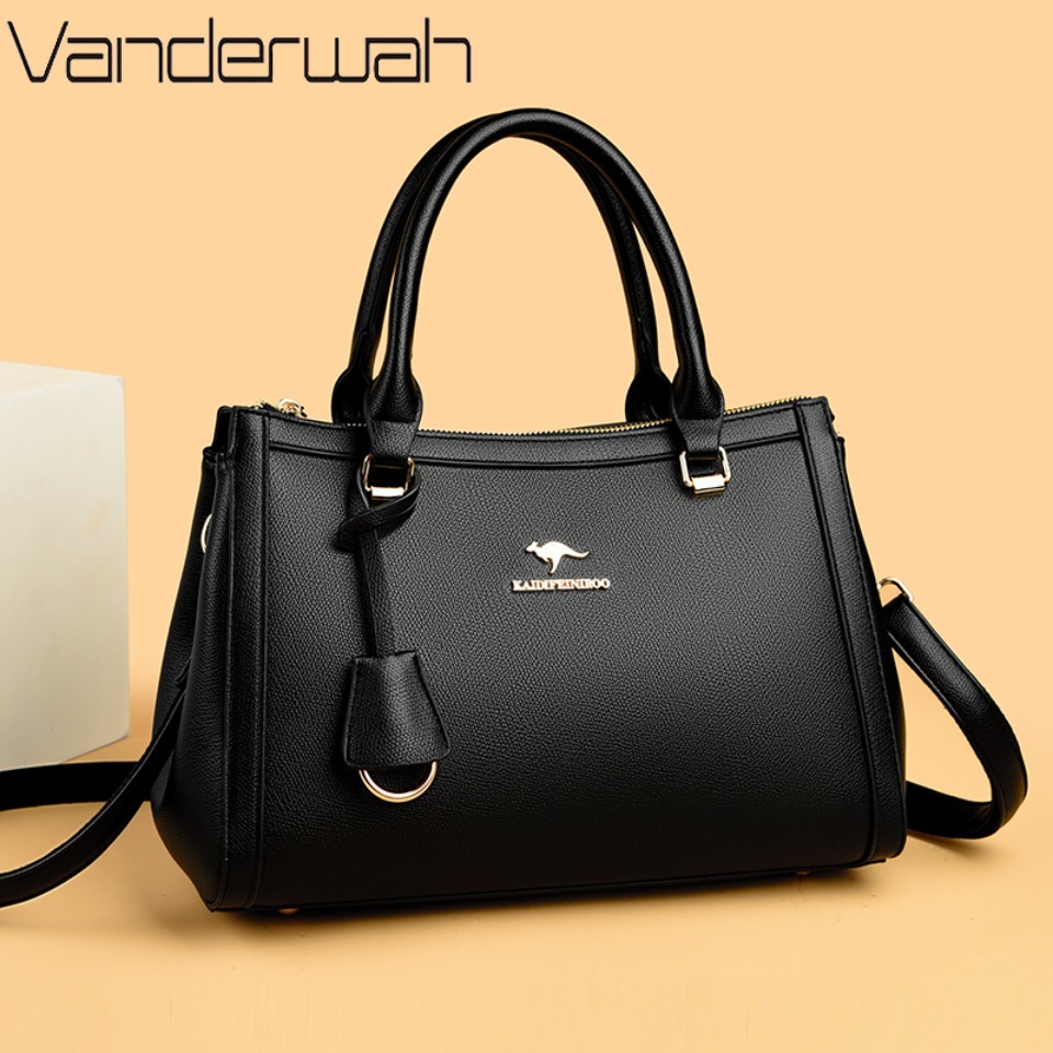 Leather Work Bag Women - カンガルーブランド ソフトPUレザー ショルダー クロスボディ トートバッグ ハンドバッグ