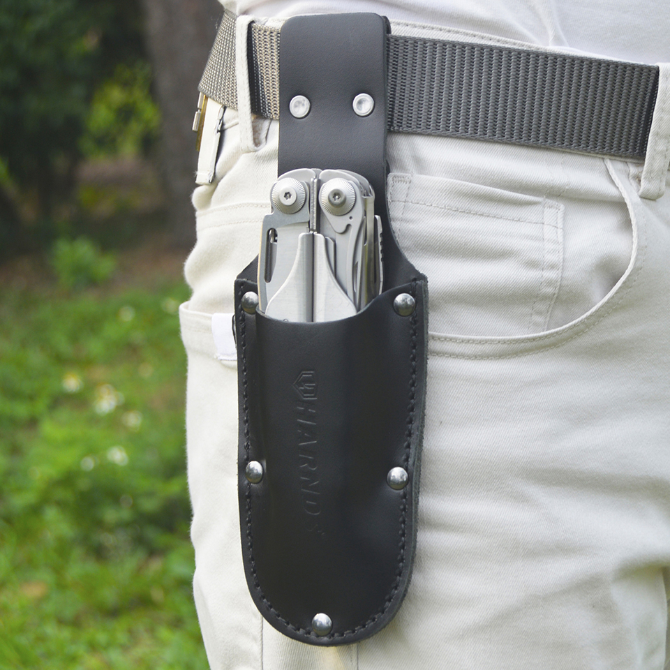 Leatherwork Knife Sheath - ハンドル付き革製プライヤーホルダー、小型ツールポーチ、ナイフシース、マルチツールホルスター、剪定ばさみ、ハサミ、ハンドツール用ワークオーガナイザー