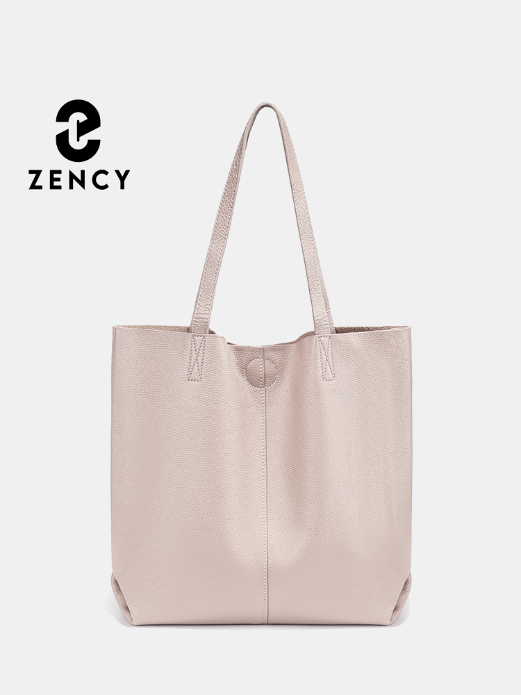 Leather Work Bag Women - Zency レディース 大容量ハンドバッグ 天然皮革 ショルダーバッグ デザイナー牛革
