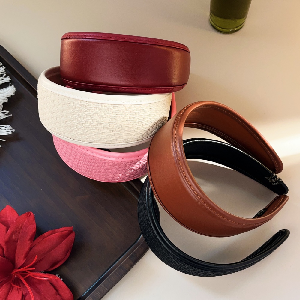 Leatherwork Rings - 新 2025 レトロ Pu レザーヘアバンドワイドターバンノンスリップフープヘッドバンドエレガントなヘアアクセサリー女性ガールズファッションアイテムギフト