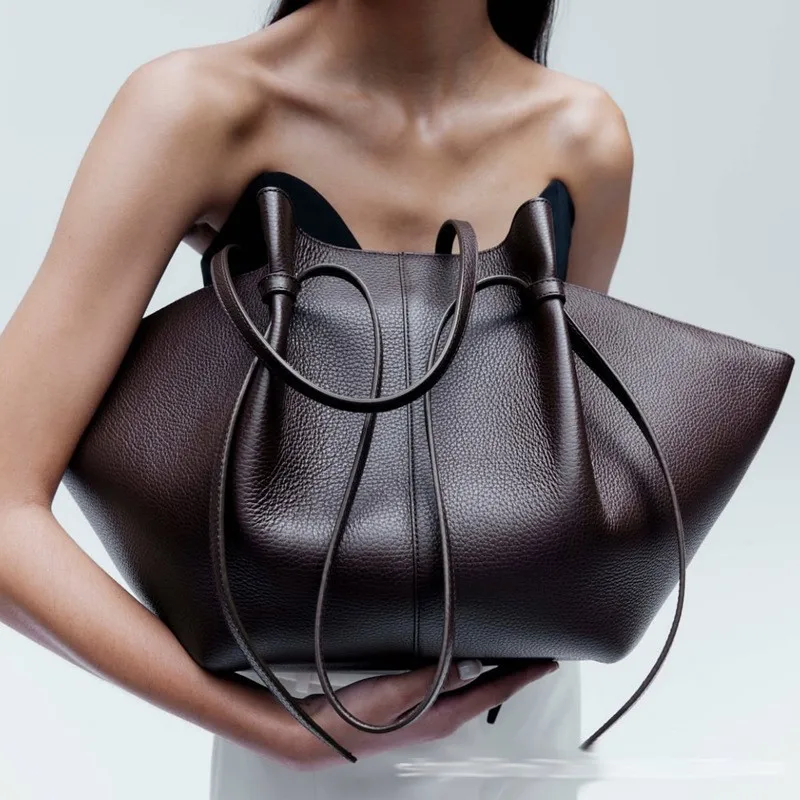 Leather Work Bag Women - 女性用レザーショルダーバッグ、餃子型ハンドバッグ、ホーボーハンドバッグ、大容量トートバッグ、通勤、仕事、カジュアル、クロスボディ、サッチェルバッグ