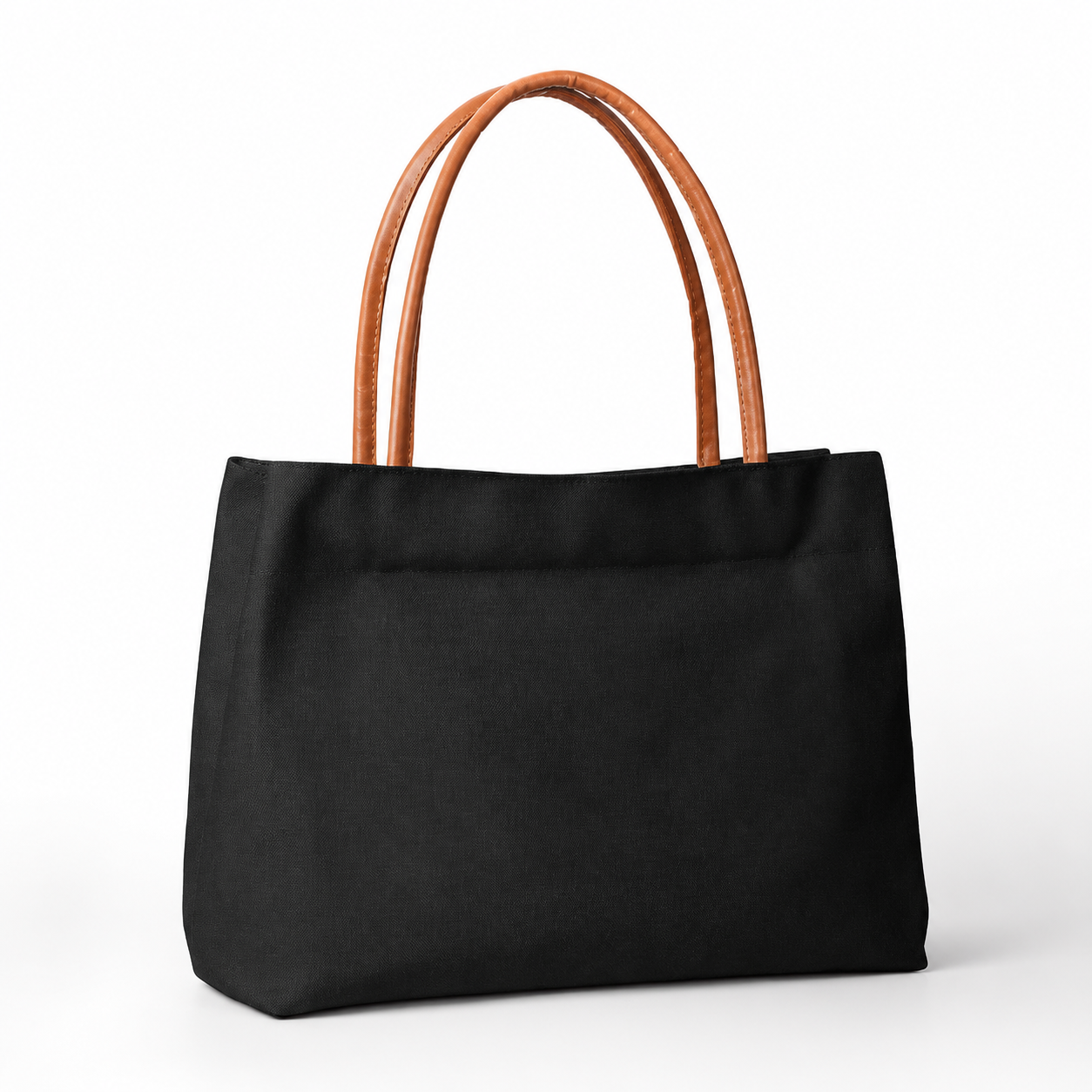 Leather Work Bag Women - 女性用キャンバストートバッグ、PUレザーハンドル付き、軽量で大容量のショルダーハンドバッグ、仕事、学校、ショッピング、旅行に最適