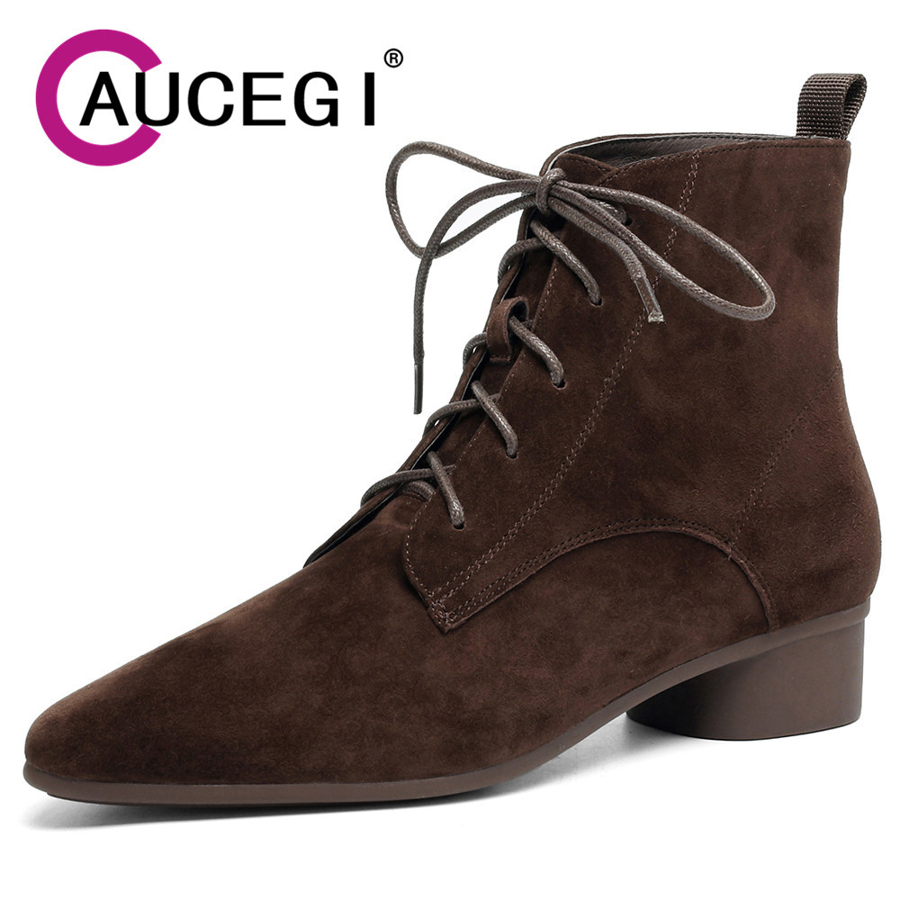 Leather Work For Kids - Aucegi レディース キッズ スエード シンプル アンクルブーツ