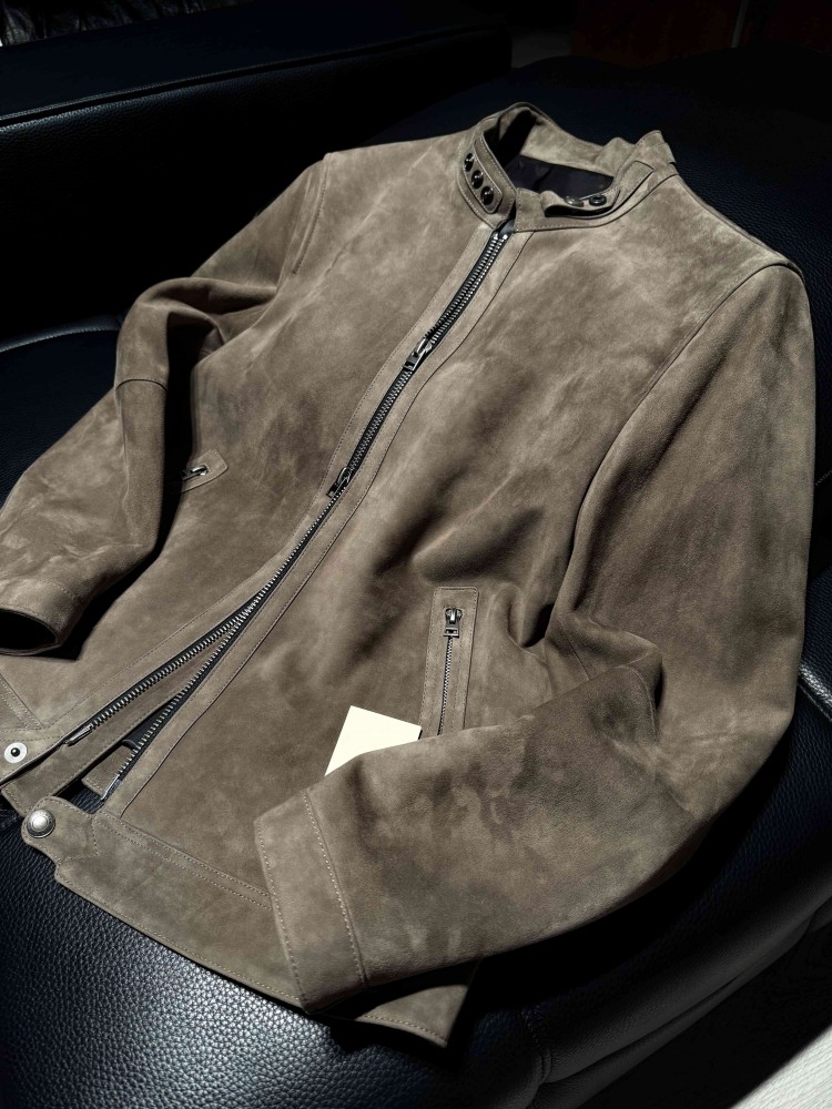 ファッションメンズ新しいスリムフィットスタンドカラージッパー - Leather Work For Kids のレビューと価格
