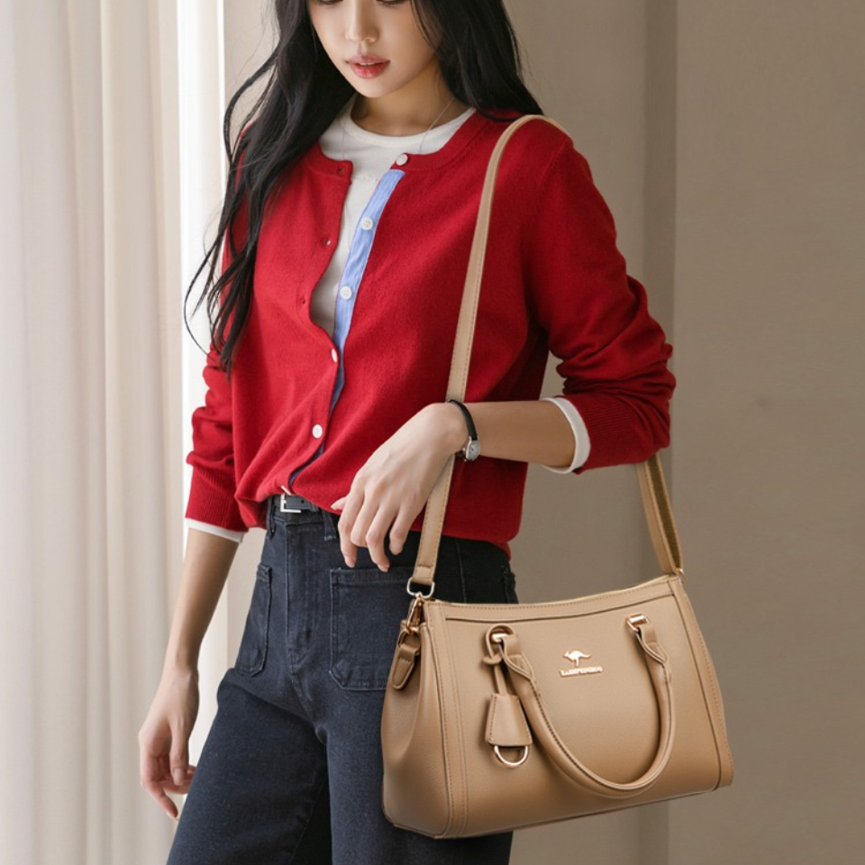 カンガルーブランド ソフトPUレザー ショルダー クロスボデ - Leather Work Bag Women のレビューと価格