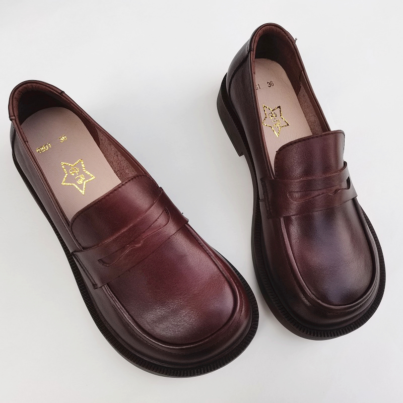 Cauaymade-カジュアルなオックスフォードの靴,男性用 - Leather Work Heels のレビューと価格