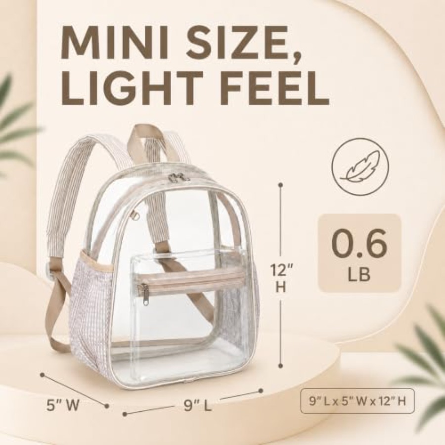 スタジアムイベント用ミニクリアバックパック、12 x 9 x - Leather X のレビューと価格