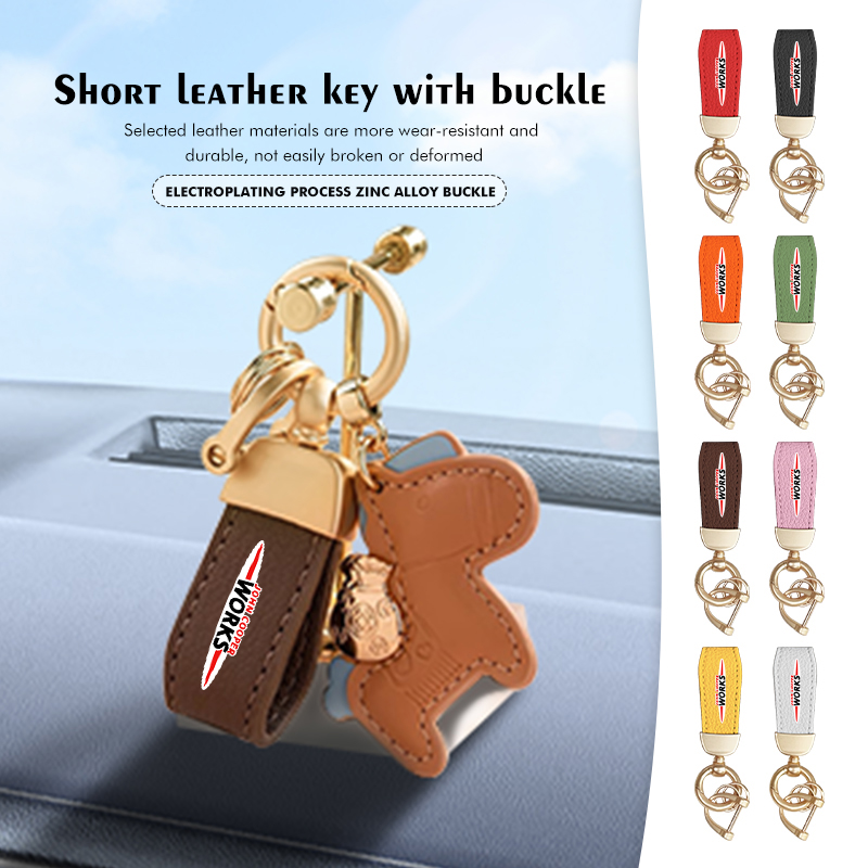 ミニレザーカーキーリング高級ロゴカーキーホルダーカーキーリン - Leatherwork Rings のレビューと価格