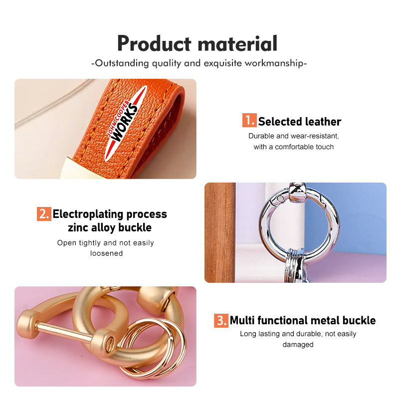 ミニレザーカーキーリング高級ロゴカーキーホルダーカーキーリン - Leatherwork Rings のレビューと価格
