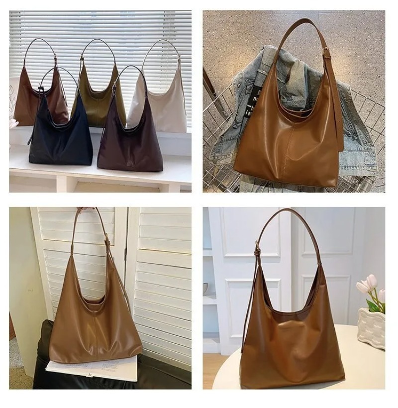 ヴィンテージホーボートートバッグ女性用ソフトPUレザー脇の下 - Leather Work Bag Women のレビューと価格