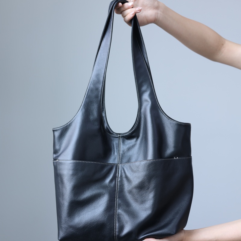 女性用本革大容量ソフトトートバッグ牛革シングルショルダーバッ - Leather Work Bag Women のレビューと価格
