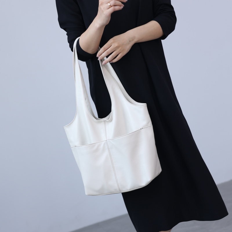 女性用本革大容量ソフトトートバッグ牛革シングルショルダーバッ - Leather Work Bag Women のレビューと価格