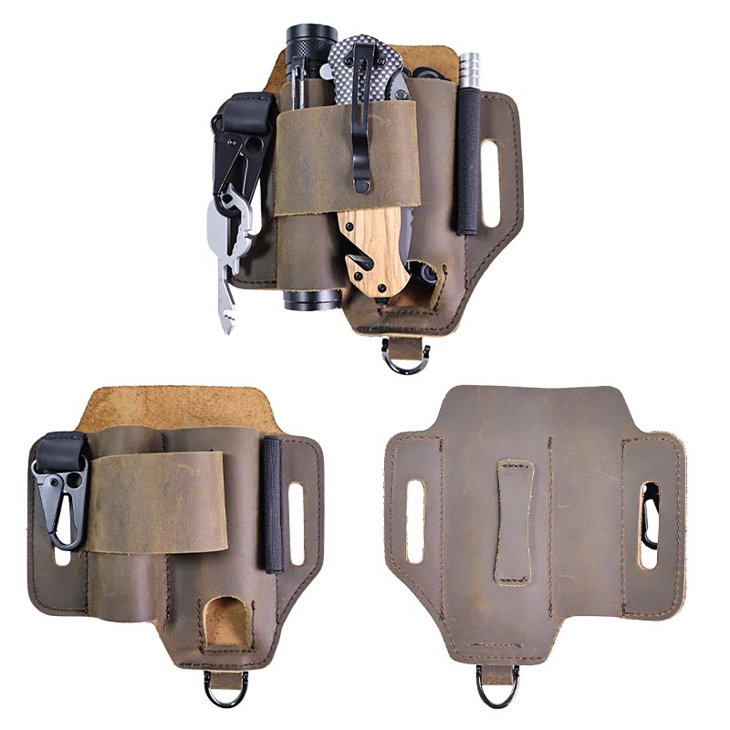 本革のタクティカルファニーパック,屋外作業用ウエストベルトバ - Leatherwork Knife Sheath のレビューと価格