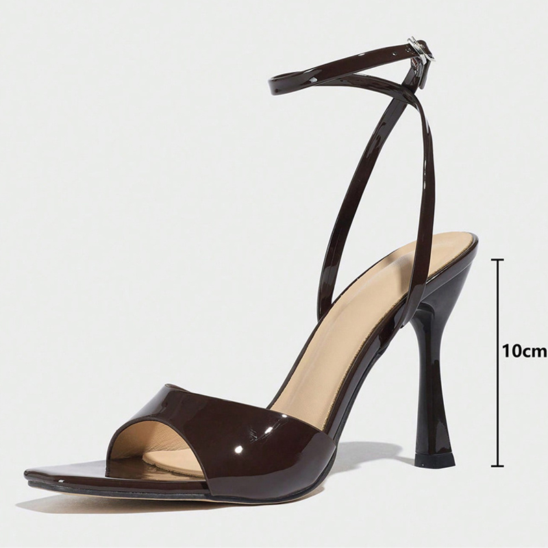 Liyke 新ファッションスクエアオープントゥアンクルバック - Leather Work Heels のレビューと価格
