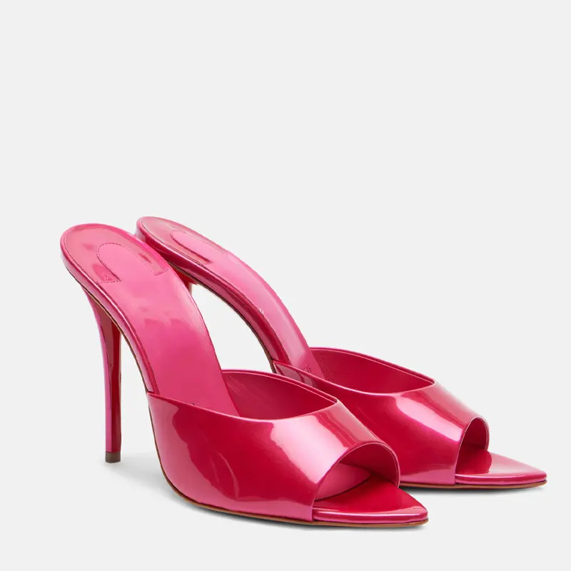 女性用靴新しいポインテッドオープントゥローマンサンダルメタル - Leather Work Heels のレビューと価格