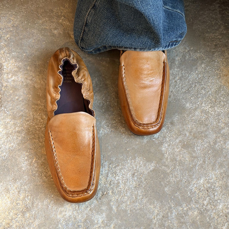 女性のクラシックスタイルのシンプルな靴天然皮革フラットシュー - Leather Work For Kids のレビューと価格