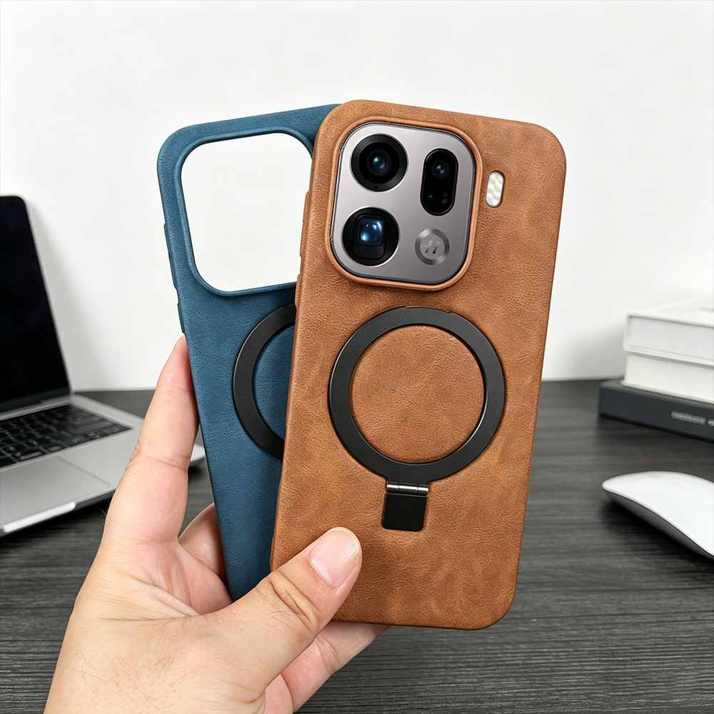 折りたたみ式磁気ブラケットリングレザーケース OPPO Fi - Leather X のレビューと価格