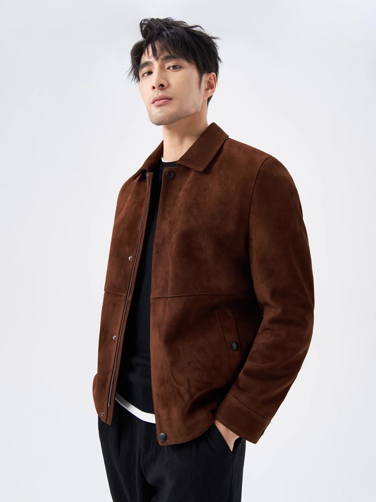 最高品質の天然本物のスエードレザージャケットビジネスカジュア - Leather Work For Kids のレビューと価格