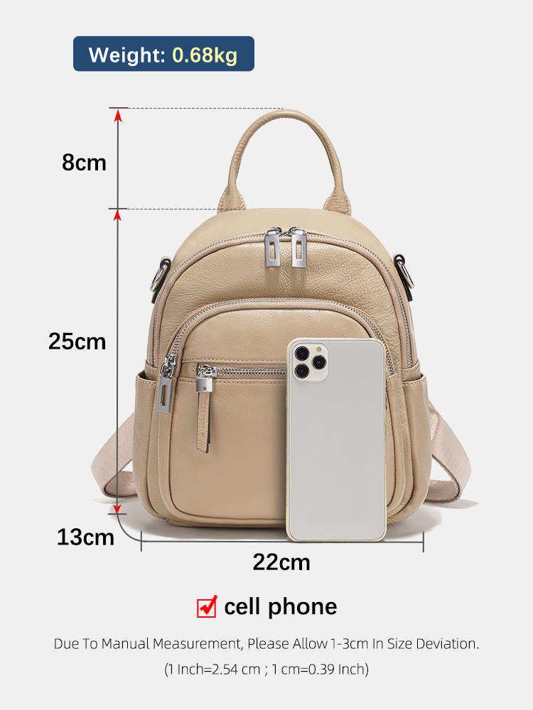 Zency 本革小型バックパックナップザックマルチポケットデ - Leather Work Bag Women のレビューと価格