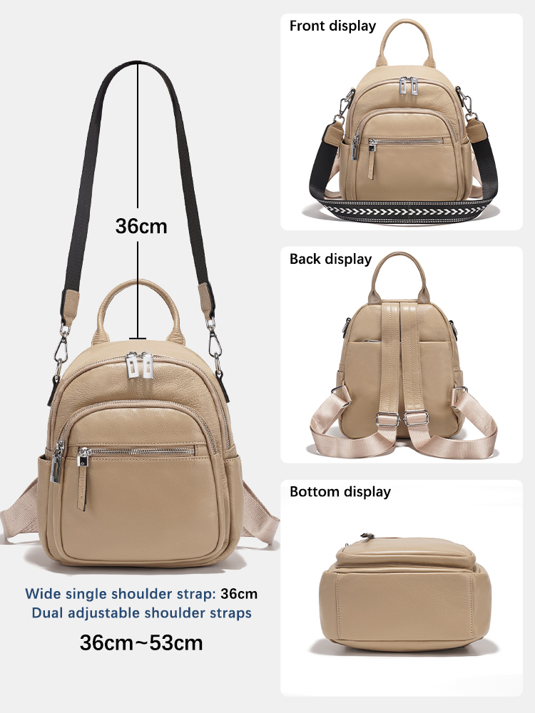 Zency 本革小型バックパックナップザックマルチポケットデ - Leather Work Bag Women のレビューと価格