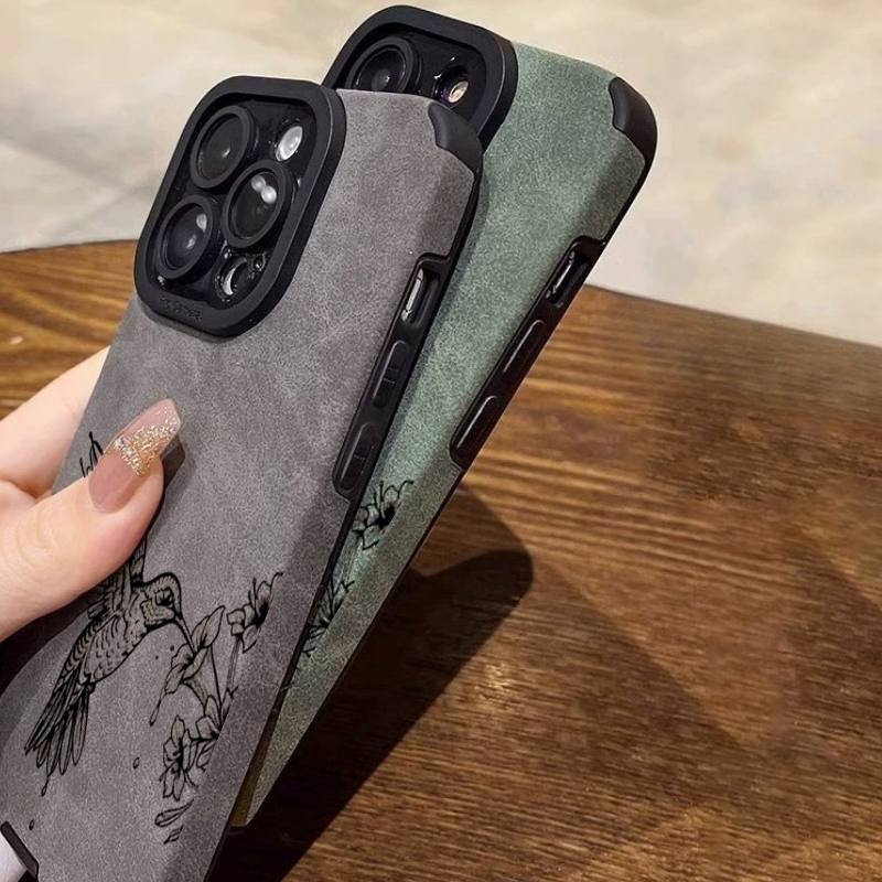 ハミングバードフラワー柄iPhoneケース iPhone 1 - Leather X のレビューと価格