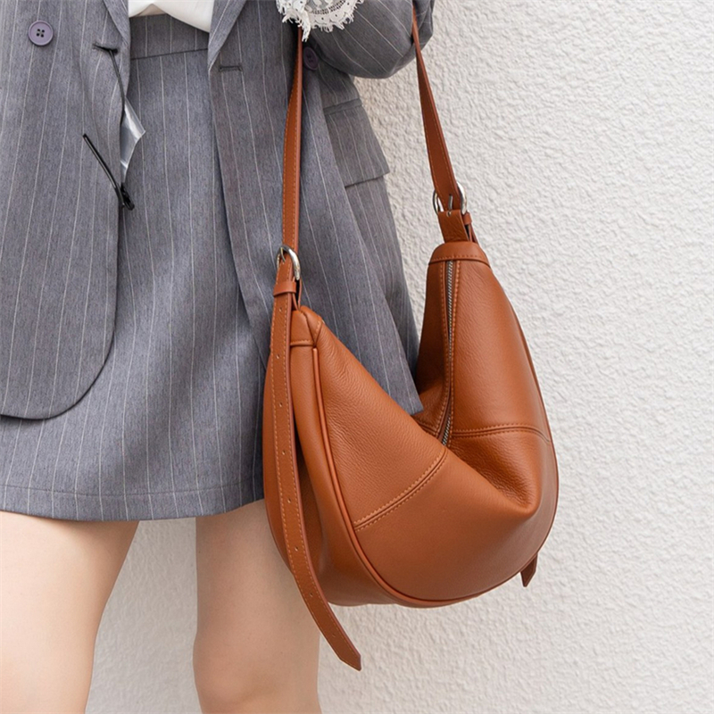 BURMINSA ソフト本革 クレセントホーボーバッグ 女性 - Leather Work Bag Women のレビューと価格