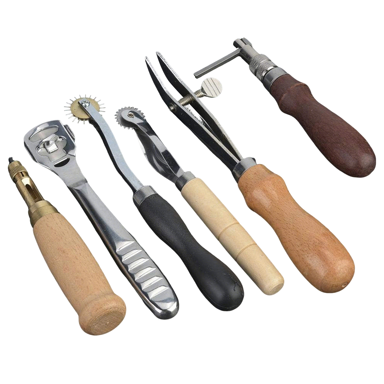革工具セット、19点入り革工芸キット、縫製・打ち抜き・切断用 - Leatherwork Projects のレビューと価格