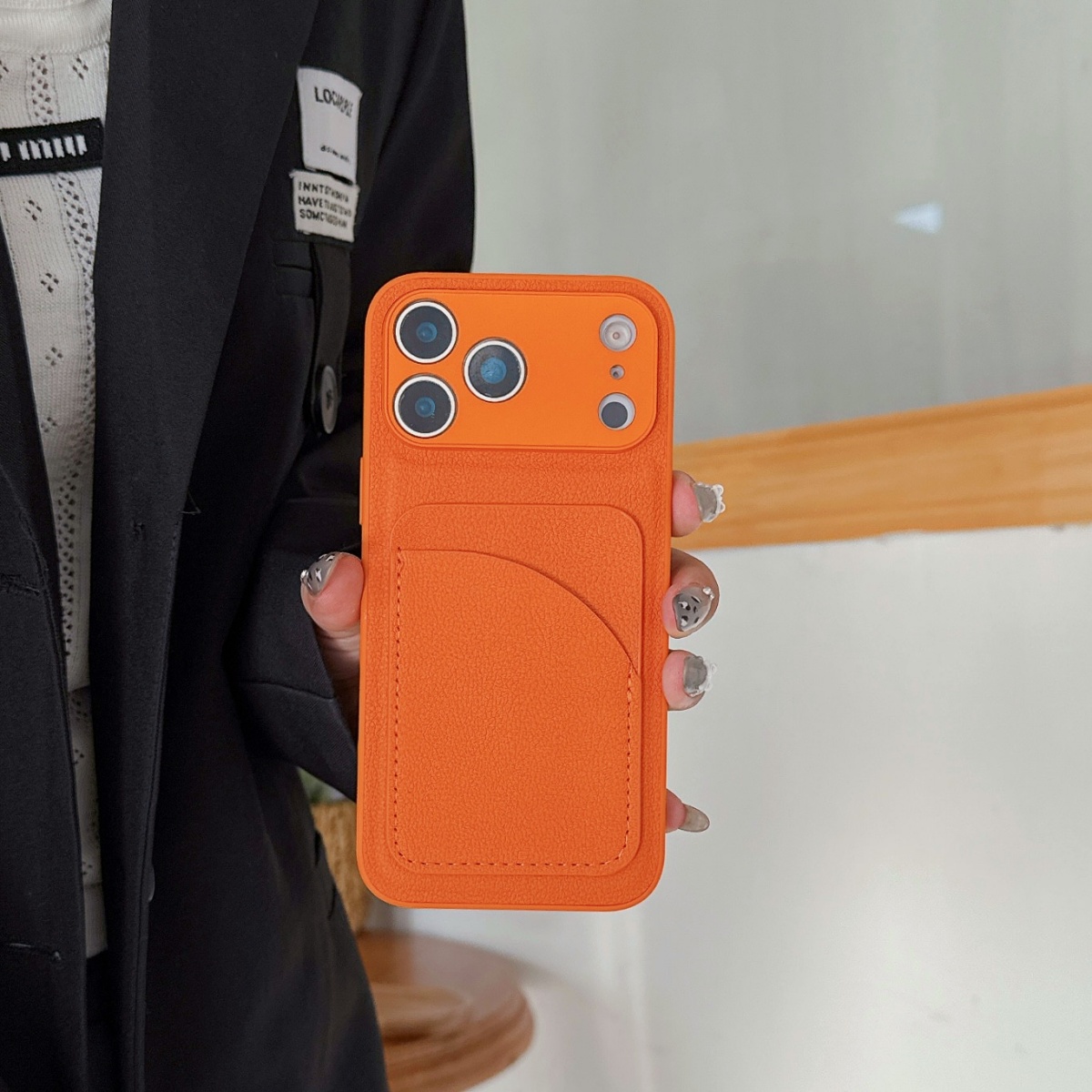 レザー オレンジ カラー カードホルダー ケース iPhon - Leather X のレビューと価格
