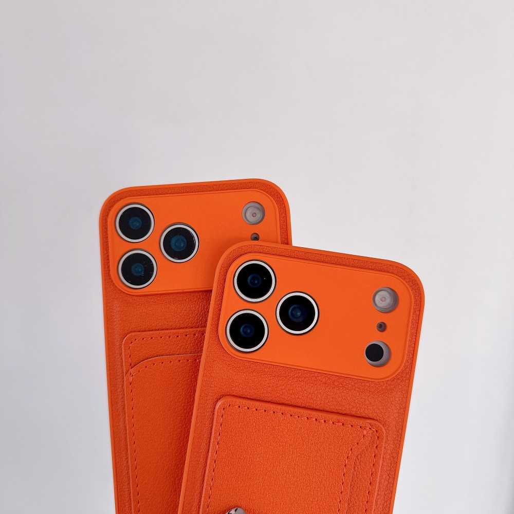 高級感あふれるオレンジレザーインサートカード収納付きiPho - Leather X のレビューと価格