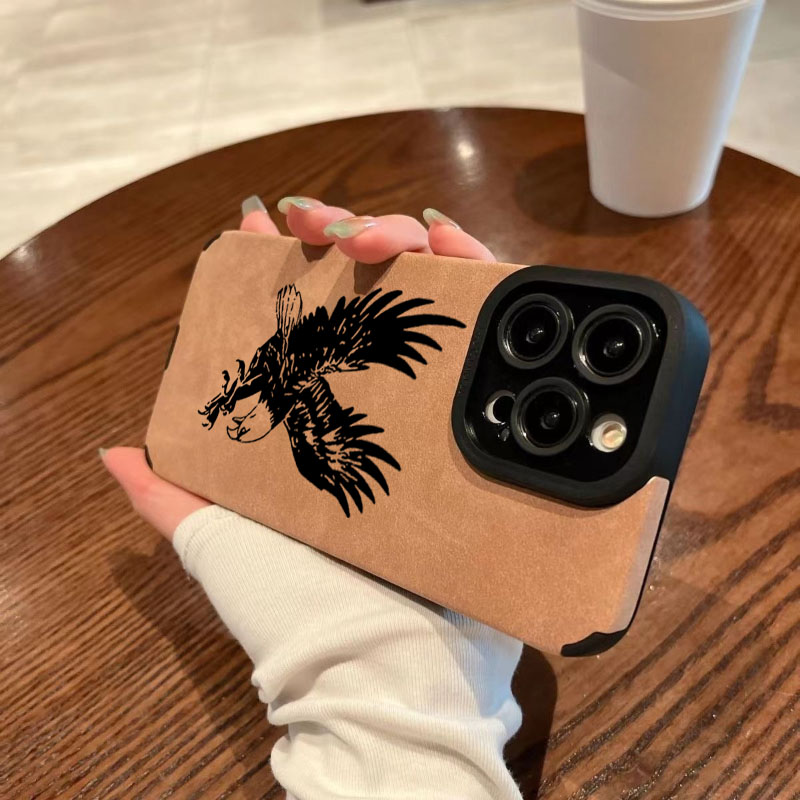 ブラックイーグル柄レザーシリコン製iPhoneケース（iPh - Leather X のレビューと価格