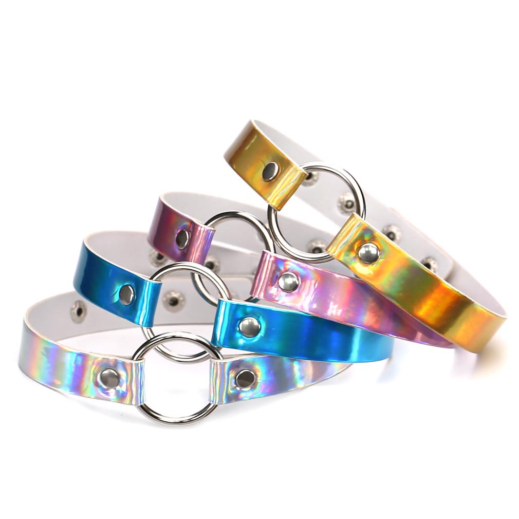 女性のためのゴシックレザーネックレス,シルバーカラー,パンク - Leatherwork Rings のレビューと価格