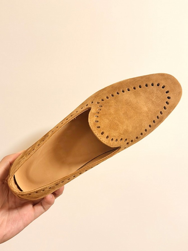 夏のファッションオフィスワークメンズ新しい本物のスエードレザ - Leather Work For Kids のレビューと価格