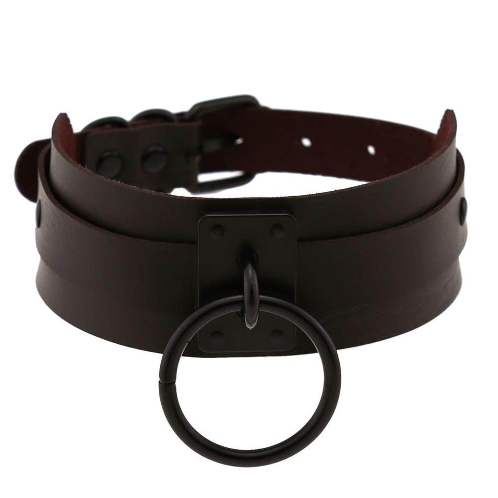 Diezi 原宿コスプレゴシックネックレス黒ビッグサークルネ - Leatherwork Rings のレビューと価格