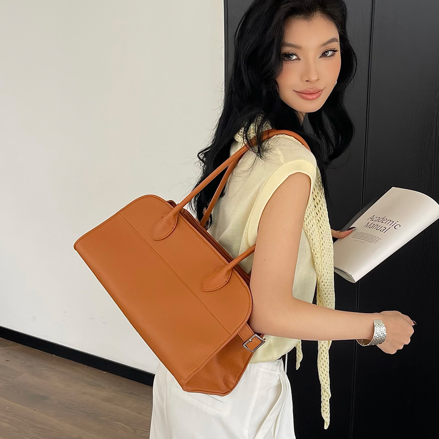 ライチグレインテクスチャートートバッグ女性用高級デザイナー大 - Leather Work Bag Women のレビューと価格
