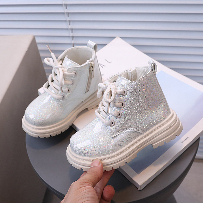 秋冬子供グリッター PU レザーワークショートブーツ子供レー - Leather Work For Kids のレビューと価格