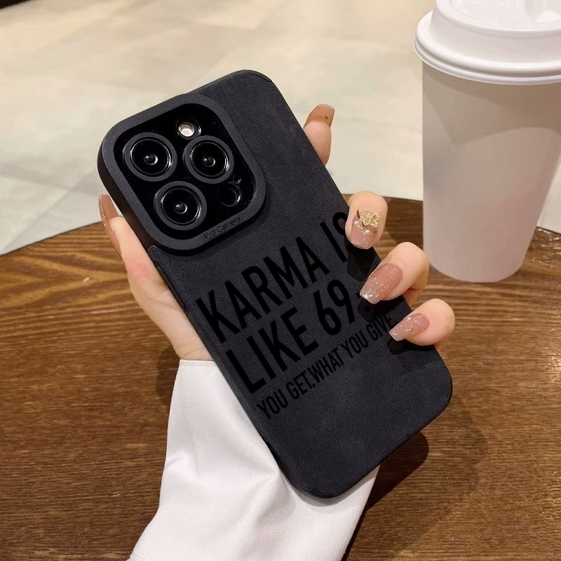 カルマは69のようなもの スローガン付きスマホケース iPh - Leather X のレビューと価格